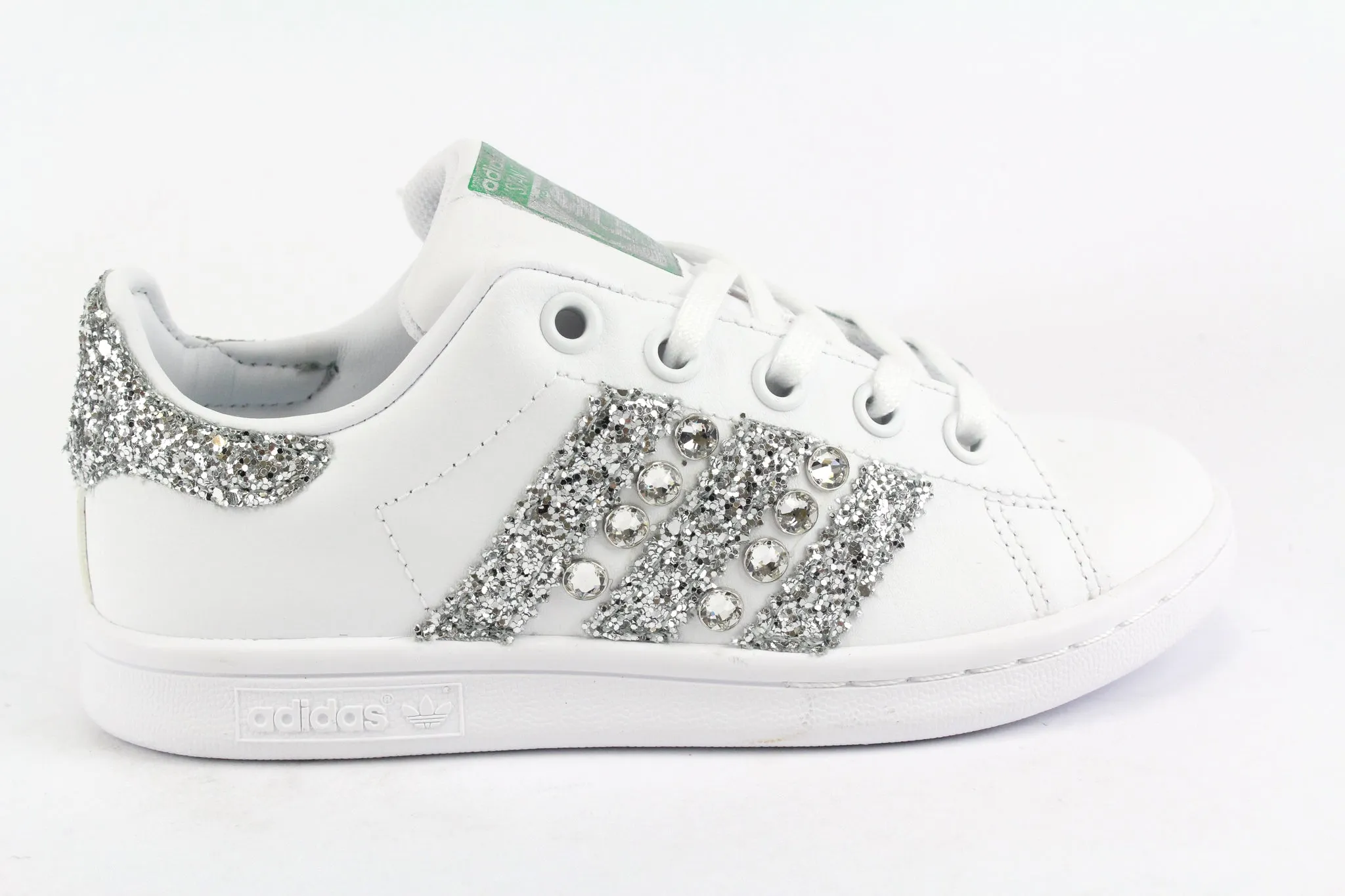 Adidas Stan Smith J Silver Glitter & Strass