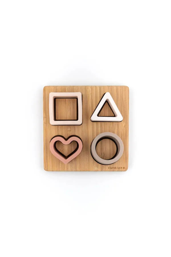 Bamboo & silicone puzzle cuore - Rosa - ROSA 04