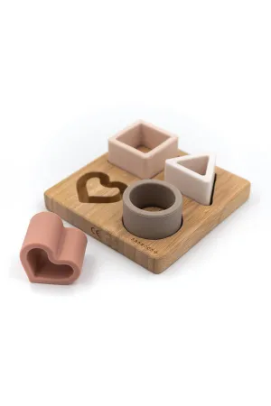 Bamboo & silicone puzzle cuore - Rosa - ROSA 04