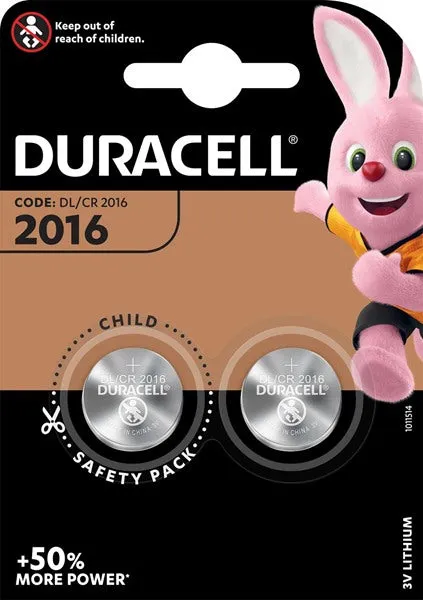 BLISTER 2 BATTERIE A BOTTONE A LITIO DURACELL CR2016