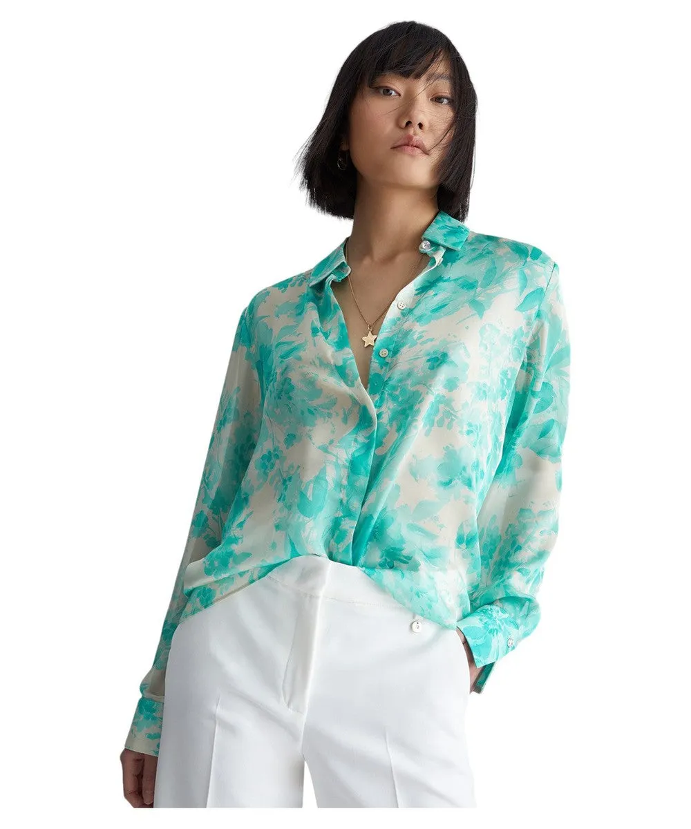 Camicia in Chiffon con Stampa Floreale