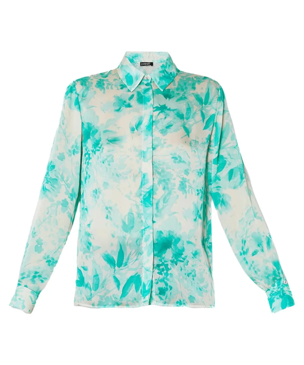 Camicia in Chiffon con Stampa Floreale