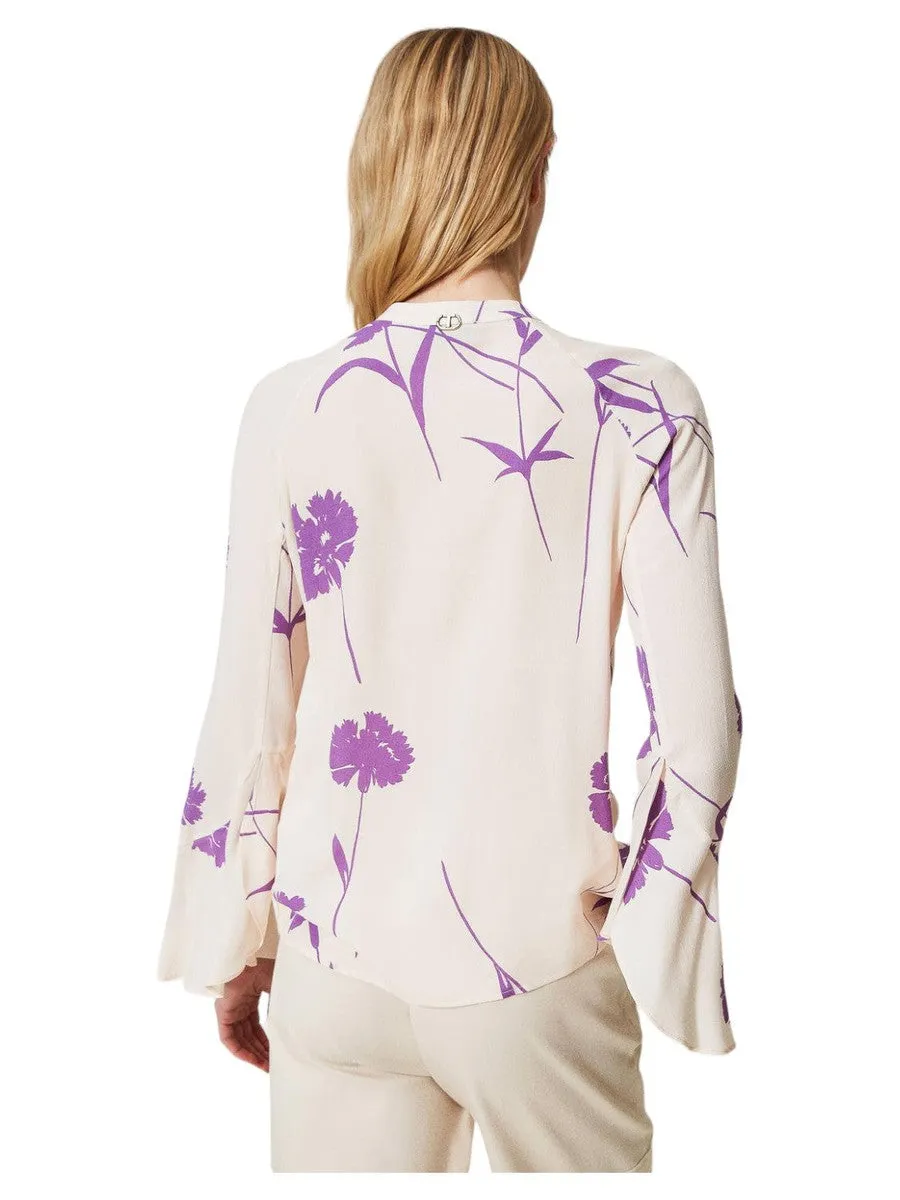 Camicia in crepe a fiori