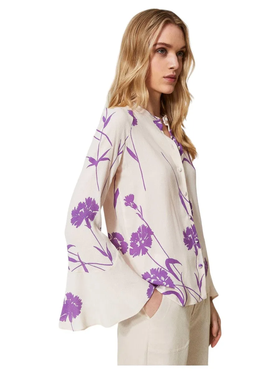 Camicia in crepe a fiori