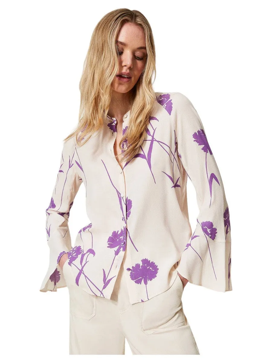 Camicia in crepe a fiori