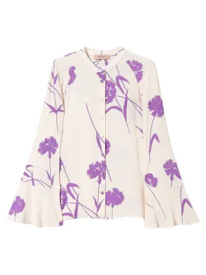 Camicia in crepe a fiori