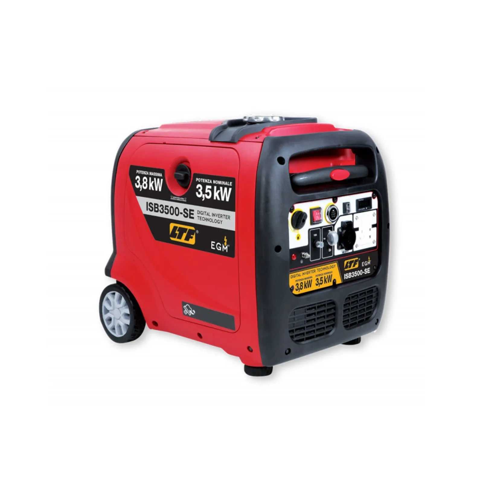 Generatore di corrente inverter silenziato portatile 3,8kW 230V benzina 10lt ISB3500-SE