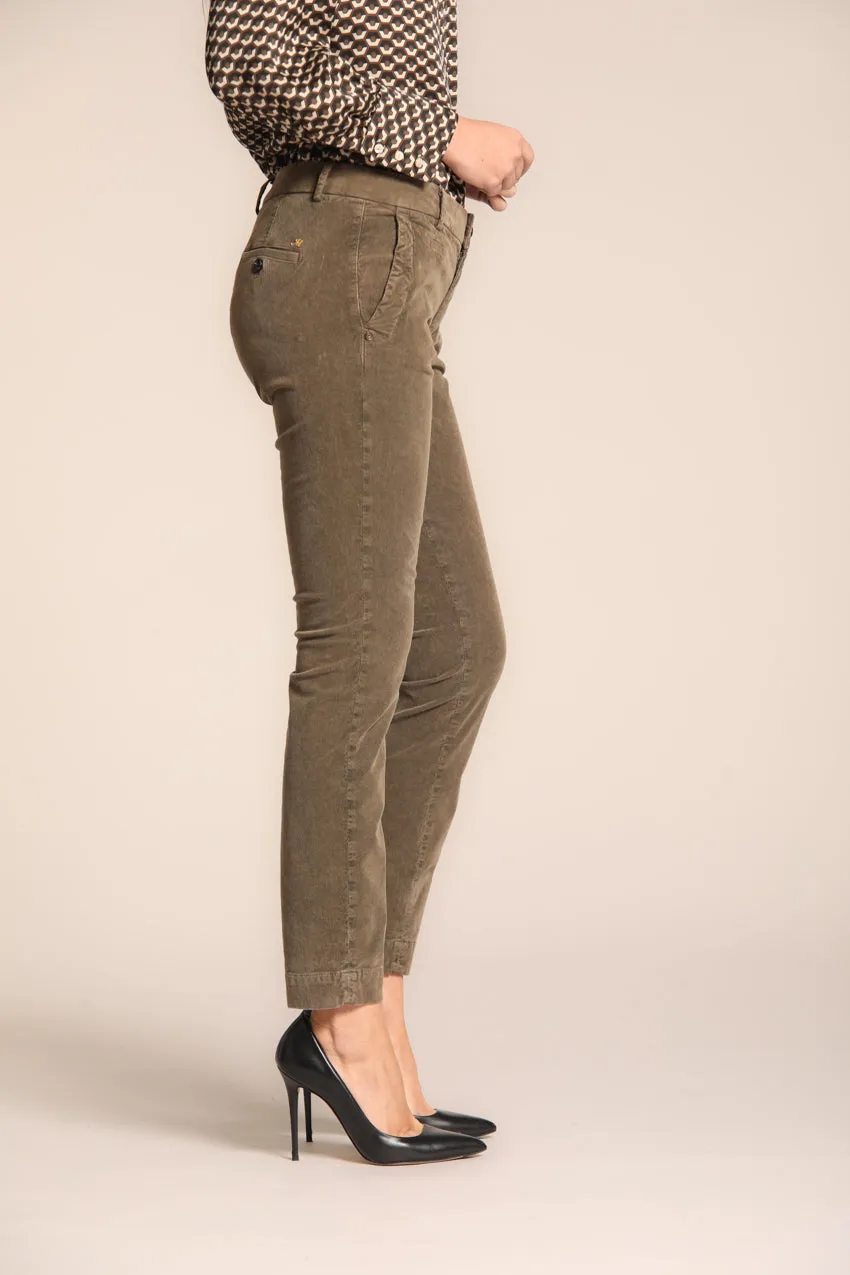 Jaqueline Archivio pantaloni chino donna in velluto 1000 righe curvy fit