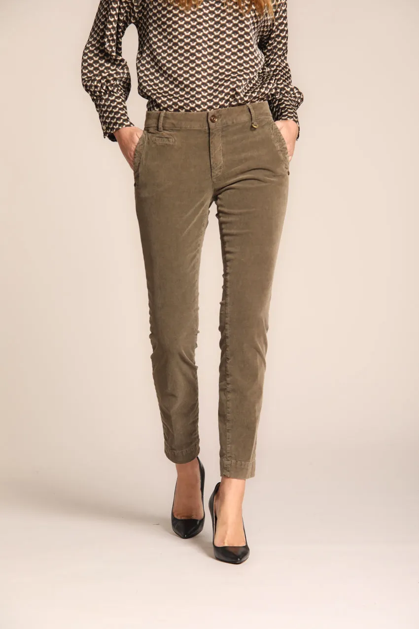 Jaqueline Archivio pantaloni chino donna in velluto 1000 righe curvy fit