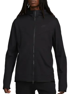 Nike Men's Full Zip Hoodie Tech Fleece Lightweight Black - Black