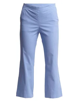 Pantaloni donna Popeline Stretch in cotone azzurro