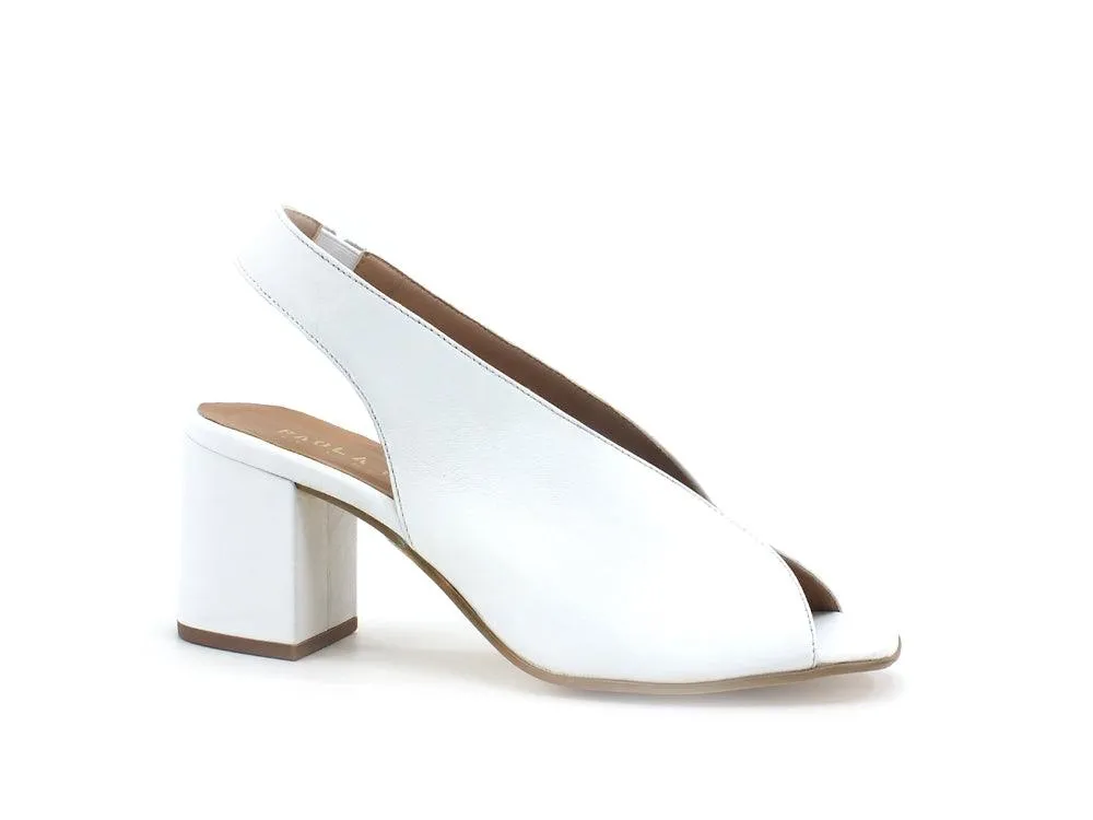 PAOLA FERRI Shanty Sandalo Open Toe Tacco Bianco D5259