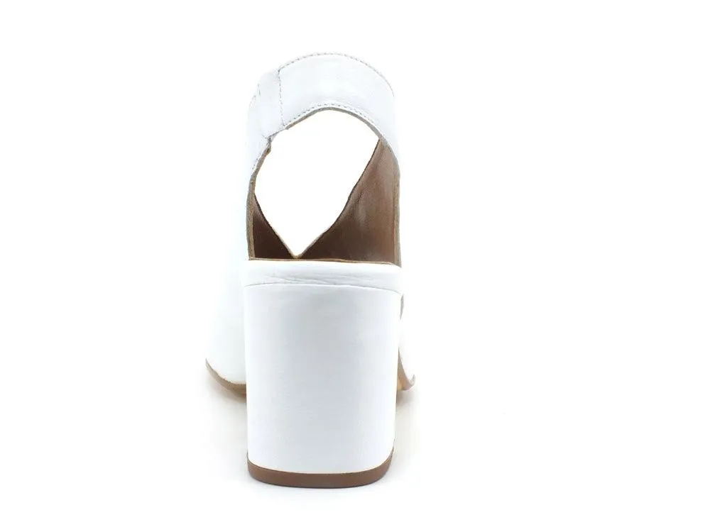 PAOLA FERRI Shanty Sandalo Open Toe Tacco Bianco D5259