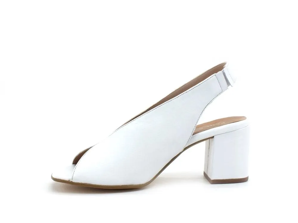 PAOLA FERRI Shanty Sandalo Open Toe Tacco Bianco D5259