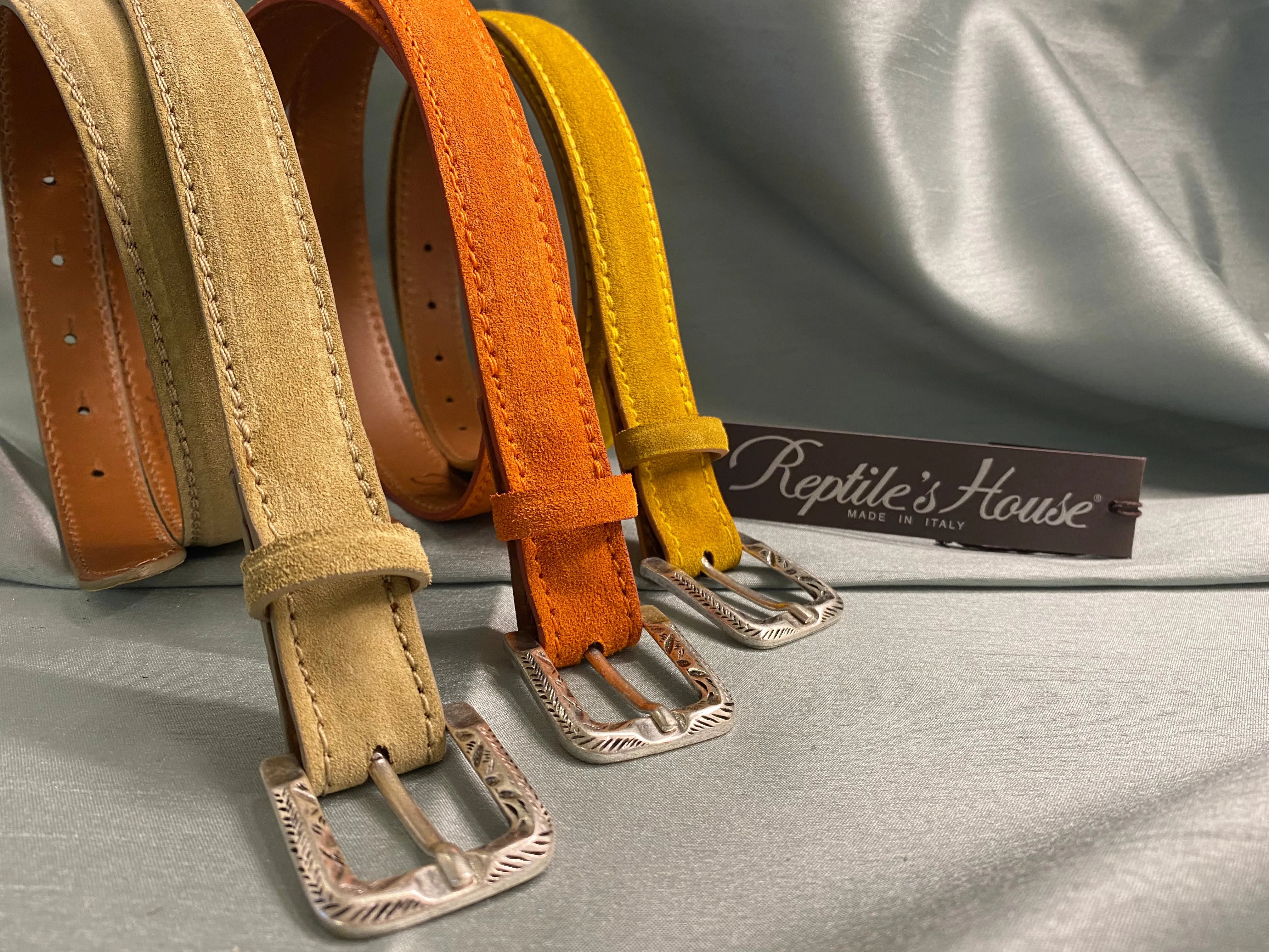 REPTILE'S HOUSE CINTURA SUEDE GIALLA