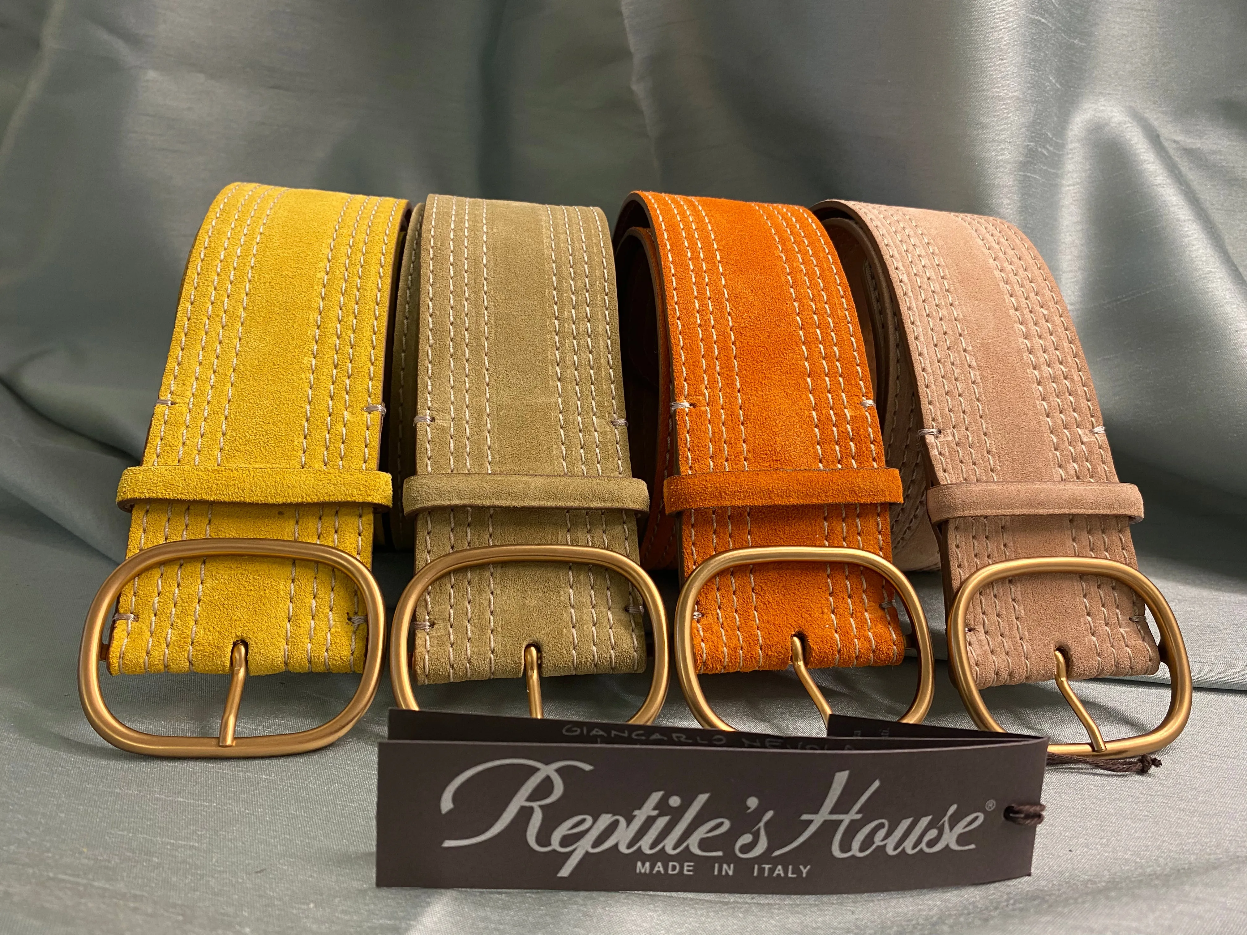 REPTILE'S HOUSE  CINTURONE SUEDE GIALLO