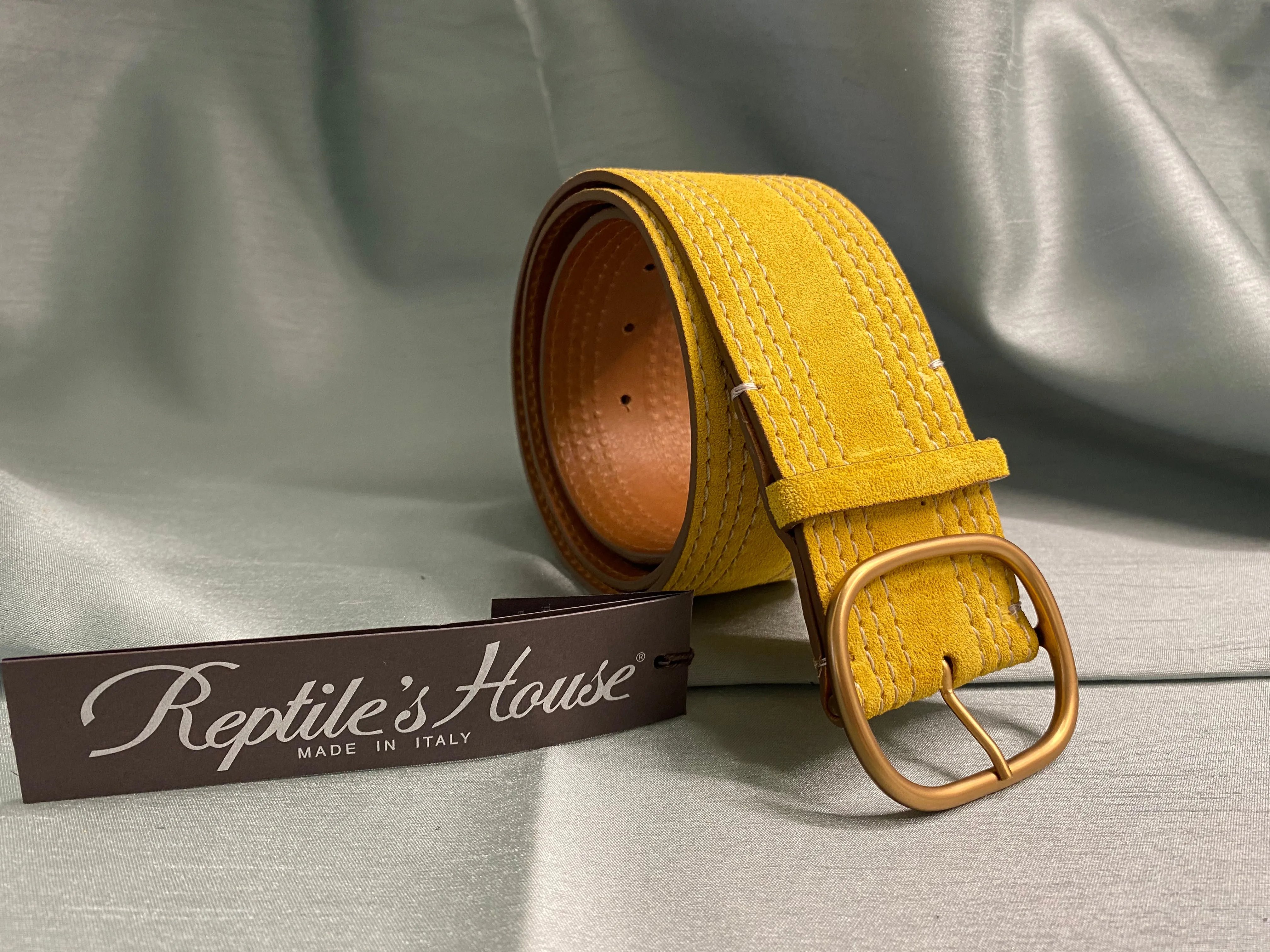 REPTILE'S HOUSE  CINTURONE SUEDE GIALLO